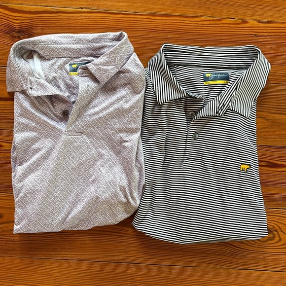 2 Jack Nicklaus Short Sleeve 3 Button Golf Shirts Size Large - Picture 6 of 6